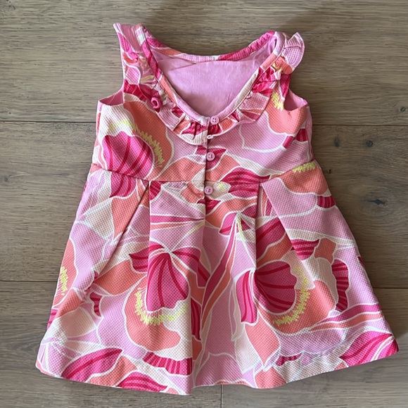 Janie & Jack Floral Lined Dress sz 12-18 months - Picture 2 of 2